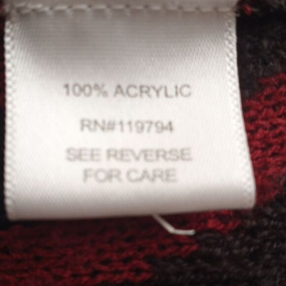 ONE WORLD RED & BLACK CARDIGAN SZ.2X GUC - Picture 6 of 7